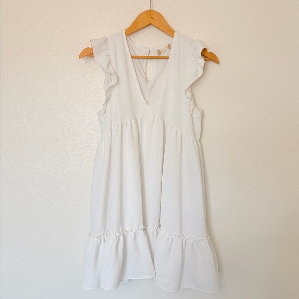 Altar’d State' White Ruffle Sleeve babydoll Summer Dress